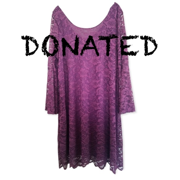 ING Plum Lace Cocktail Dress 2X NWT - Picture 9 of 9